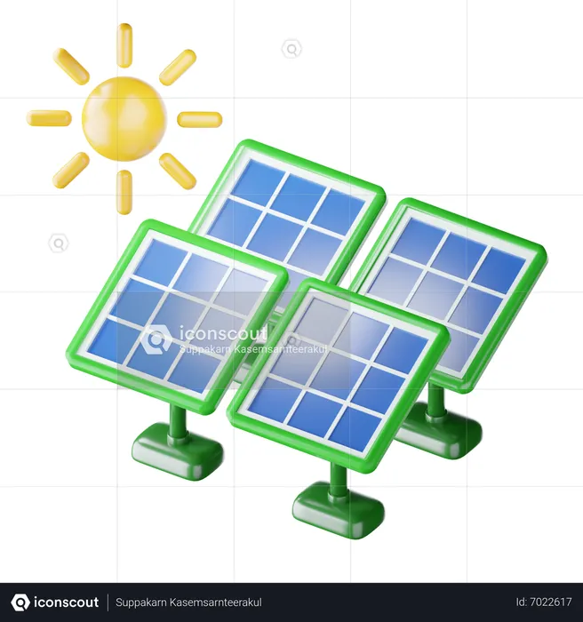 Énergie solaire  3D Icon