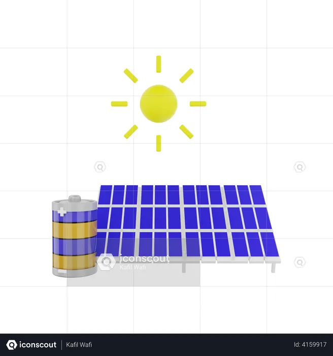 Énergie solaire renouvelable  3D Illustration