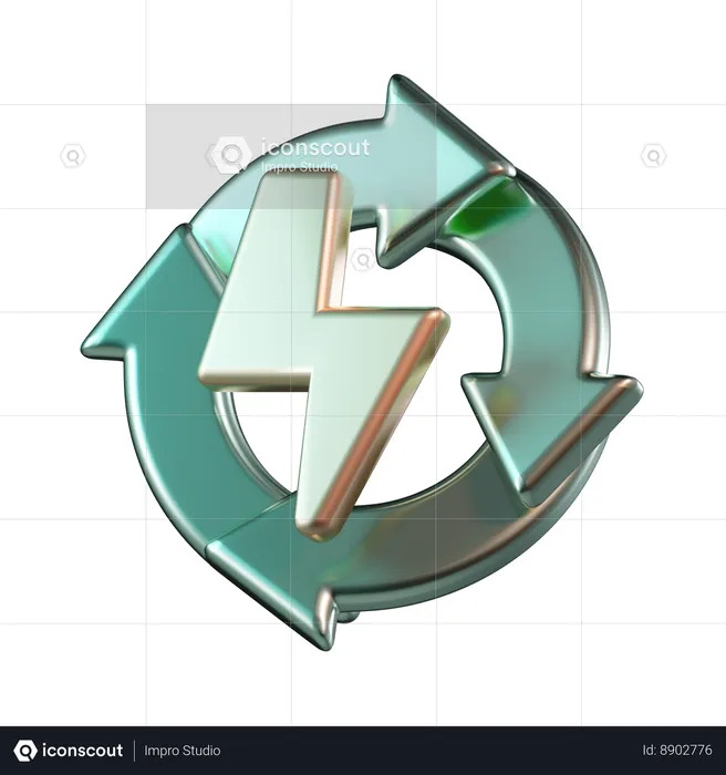 Énergie renouvelable  3D Icon