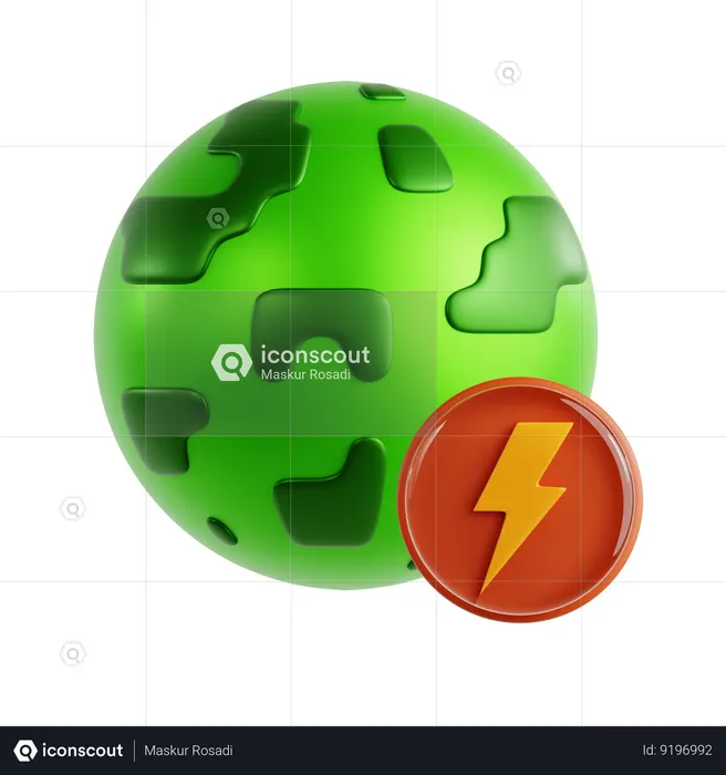 Energy Earth  3D Icon