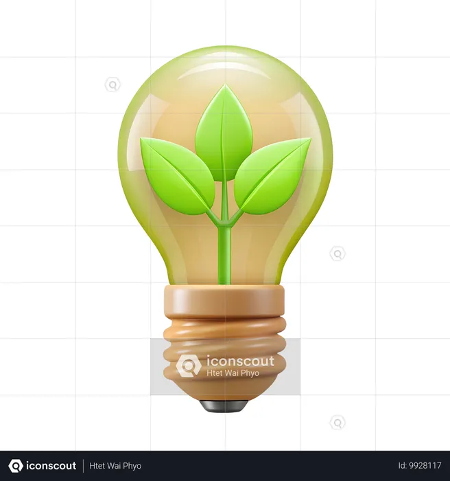 Energy Efficient Lightbulb  3D Icon