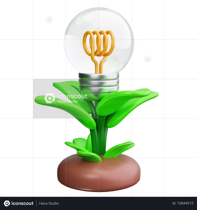 Energy Light Bulb  3D Icon