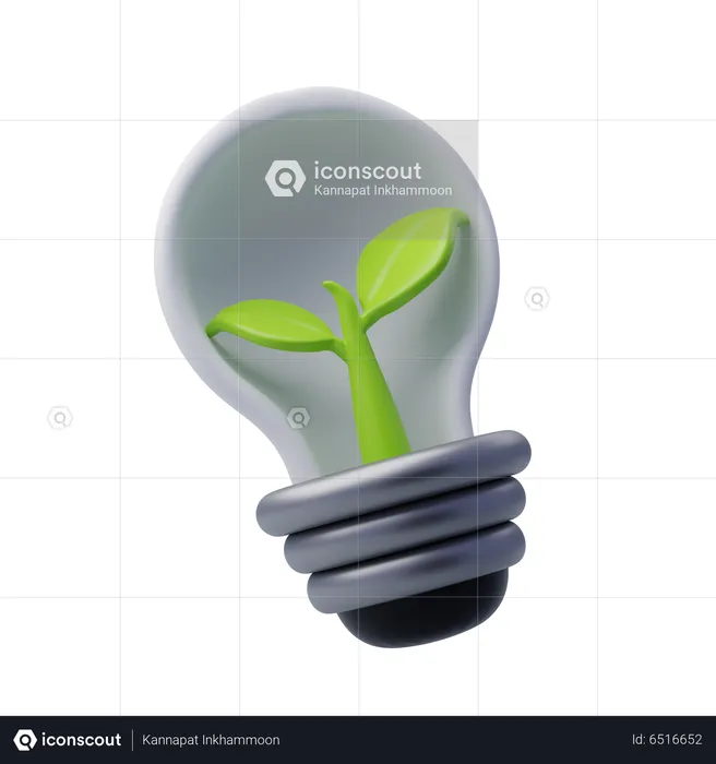 Energy Saving Light Bulb  3D Icon