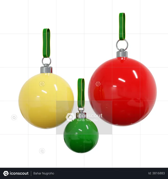 Enfeite de bola de natal  3D Illustration