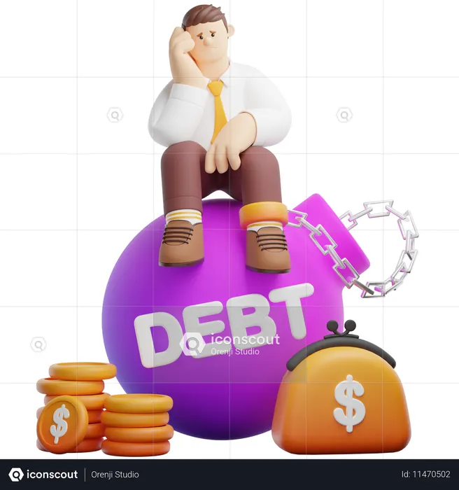 Enfrentando problemas de deuda  3D Icon
