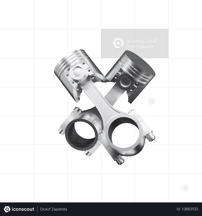 Engine Piston  3D Icon