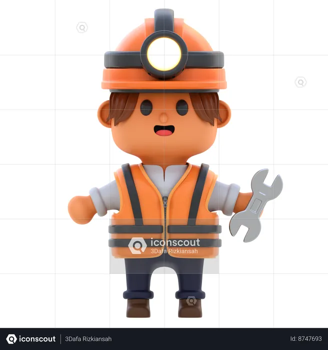 Engineer Character  3D Icon