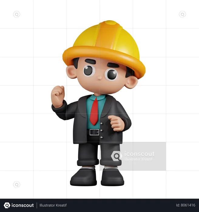 Engineer Giving Congratulation 3D Illustration download in PNG, OBJ or ...