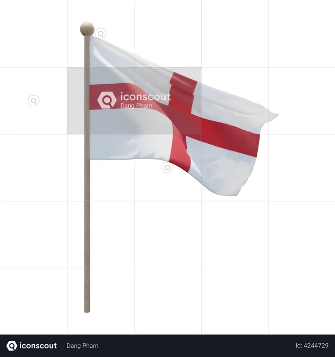England Flagpole Flag 3D Flag