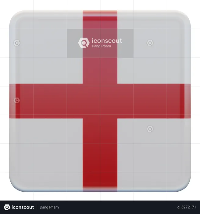 England Square Flag Flag 3D Icon
