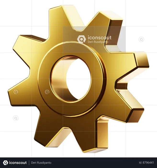 Engranaje dorado  3D Icon