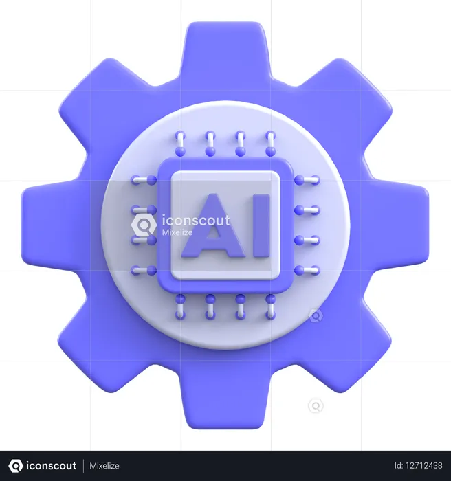 Equipamento de processador de IA  3D Icon