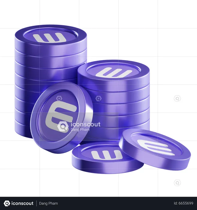 Enj Coin Stacks  3D Icon