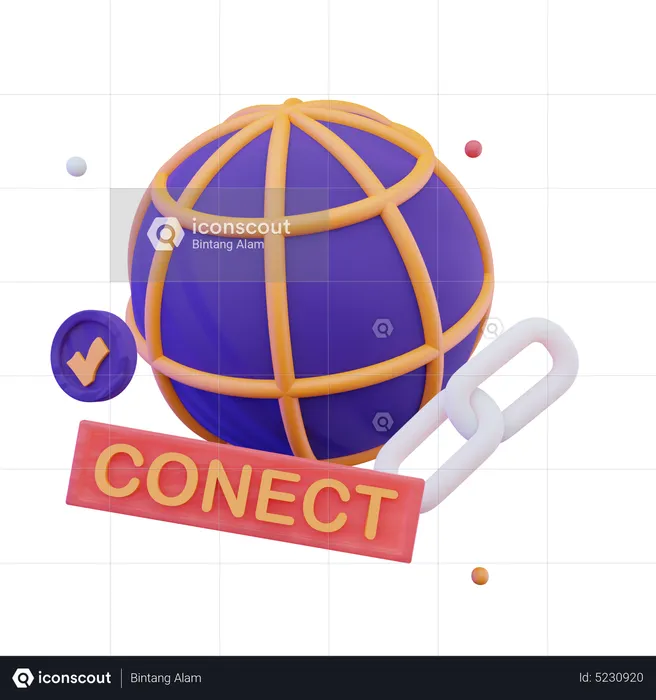 Enlace de conexión  3D Icon