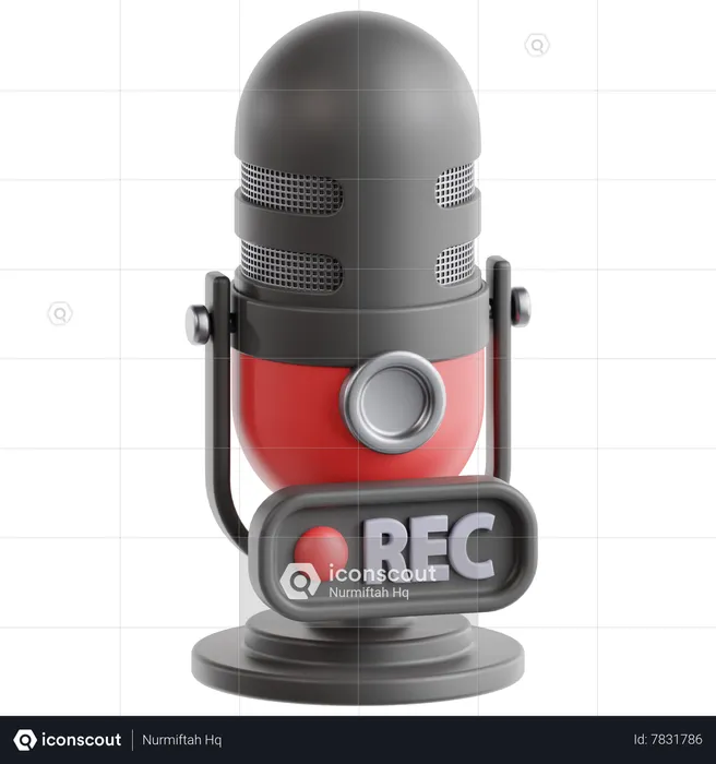 Enregistrement par microphone  3D Icon