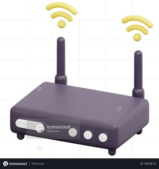 Enrutador wifi inteligente  3D Icon