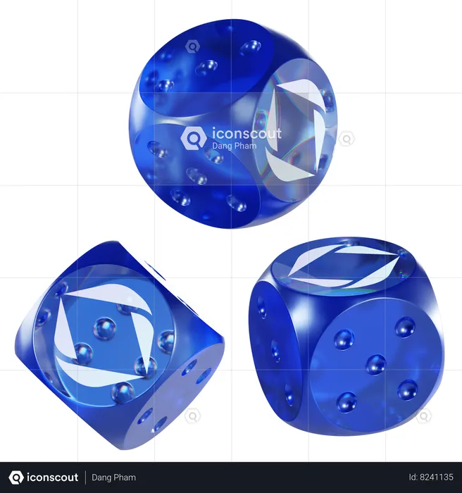 Ens dados de vidro criptografados  3D Icon