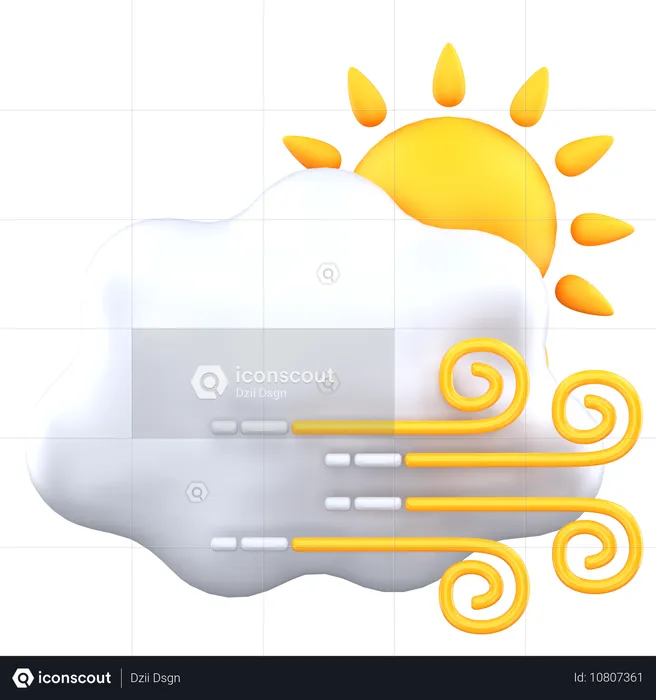 Ensolarado nublado vento  3D Icon