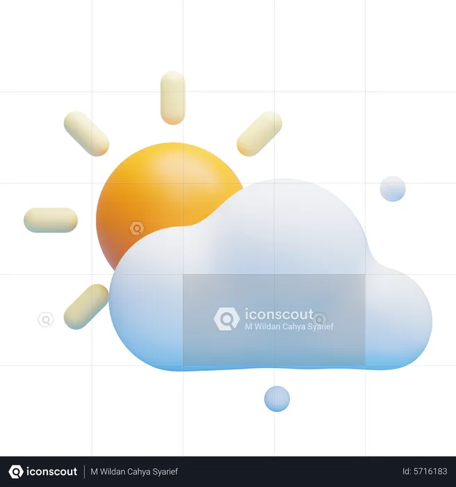 Ensoleillé nuageux  3D Icon