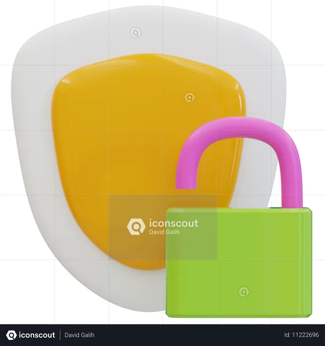 Ensuring Data Security With A Lock  3D Icon