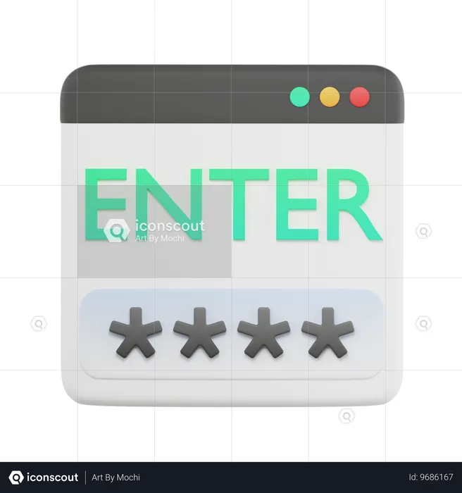パスワードを入力する  3D Icon