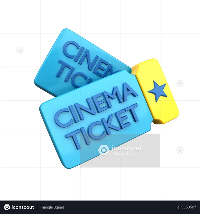 Boleto de cine  3D Illustration