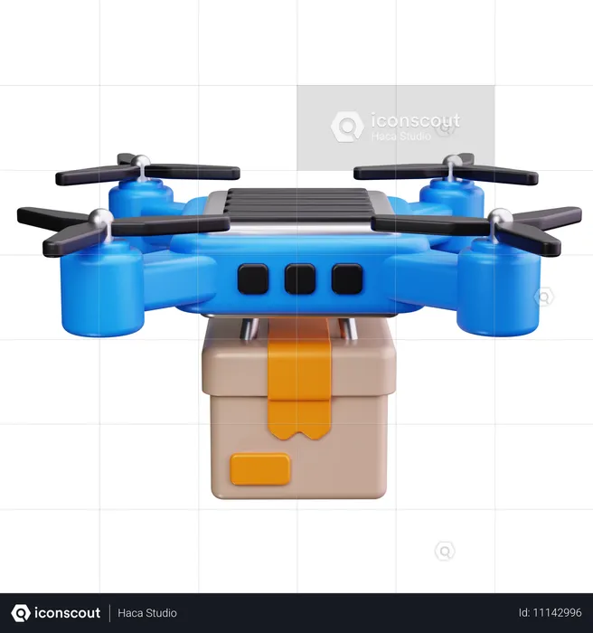 Entrega con drones  3D Icon