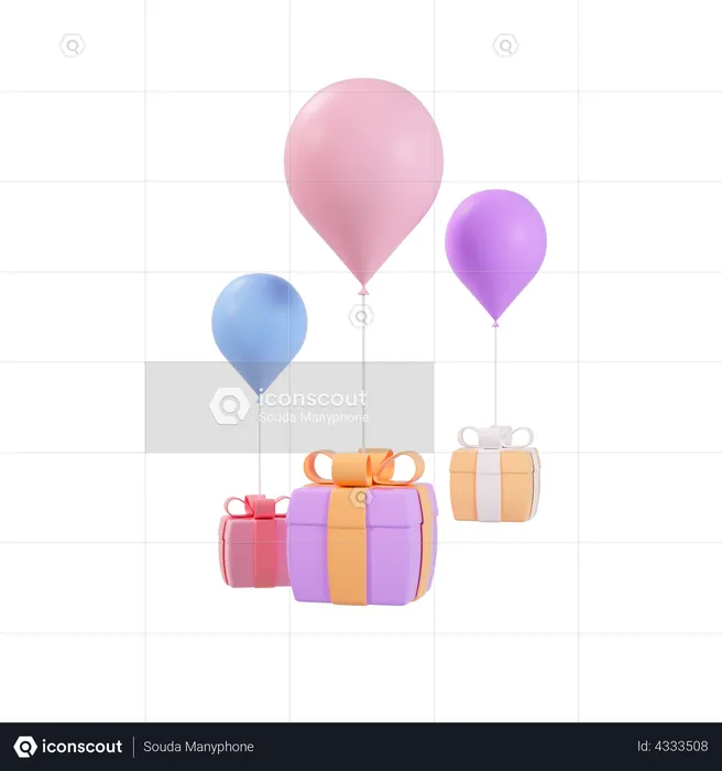Entrega de balão de ar  3D Icon