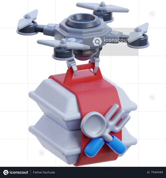 Entrega de comida com drone  3D Icon