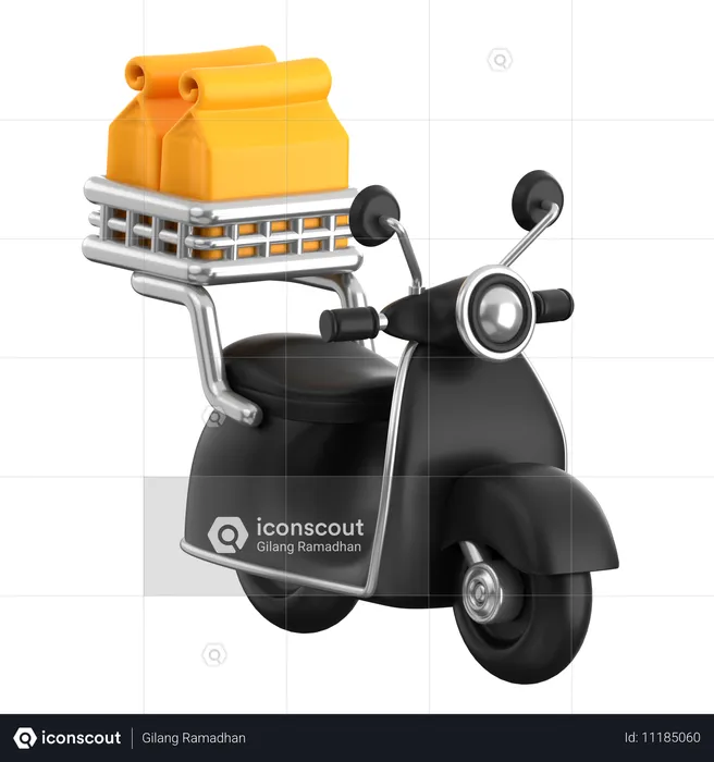 Scooter para entrega de comida  3D Icon