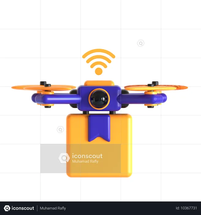 Entrega de drone inteligente  3D Icon