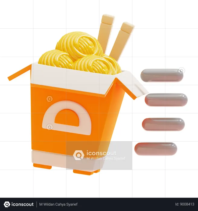 Entrega de ramen  3D Icon