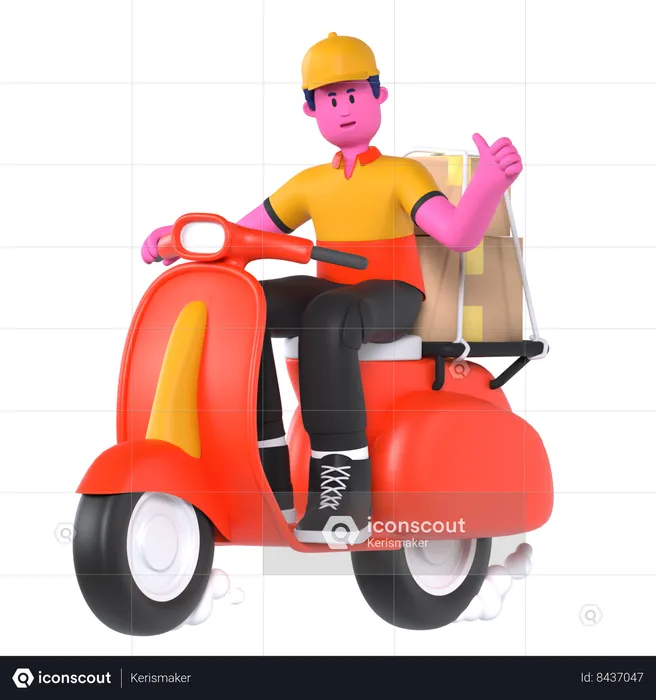 Entrega de scooter  3D Illustration