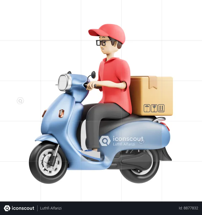 Entrega de scooters  3D Icon