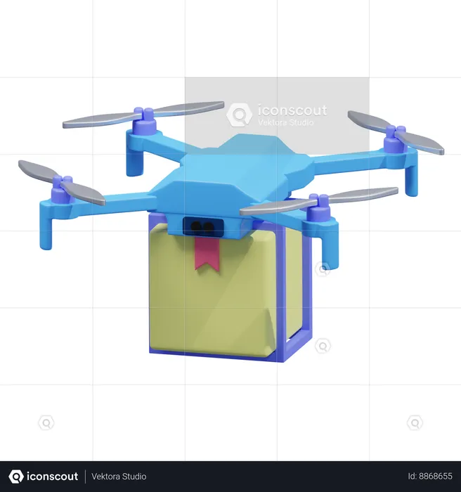 Entrega con drones  3D Icon