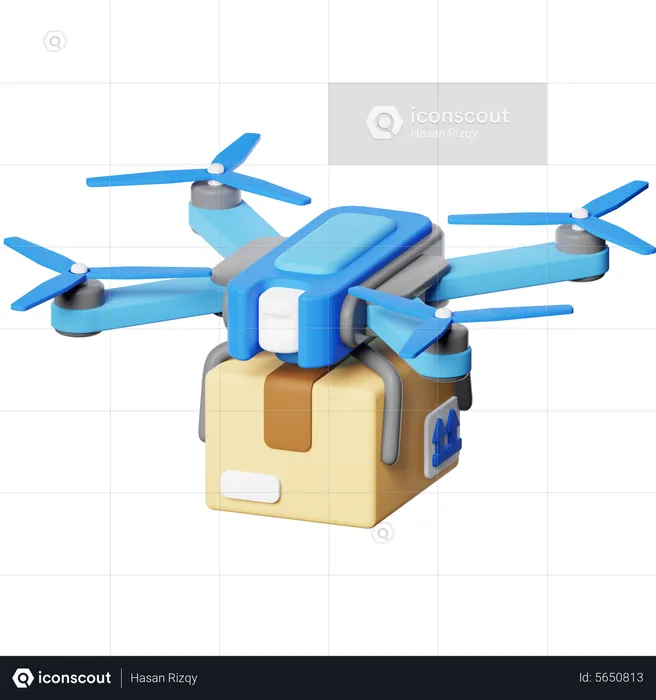 Entrega con drones  3D Icon