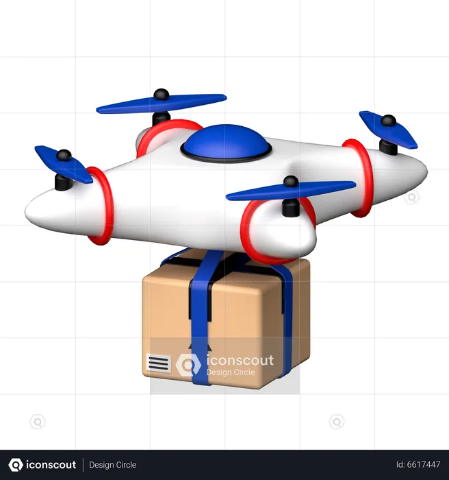 Entrega con drones  3D Icon