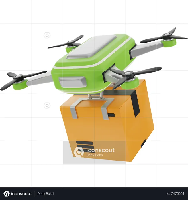 Entrega con drones  3D Icon