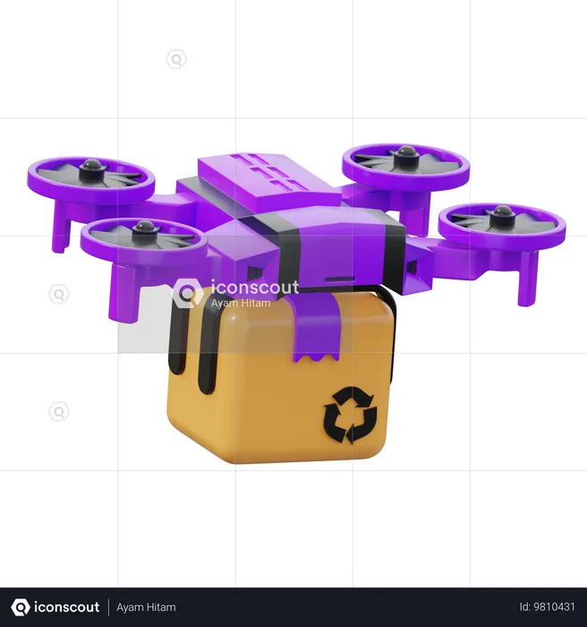 Drone de entrega  3D Icon