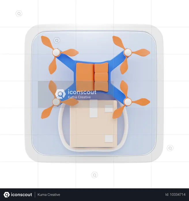 Entrega de drones  3D Icon