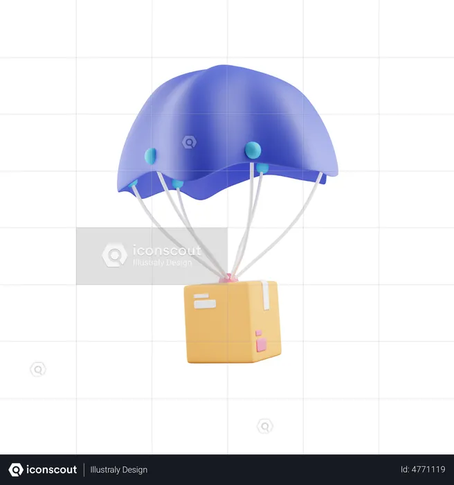 Entrega en paracaídas  3D Icon