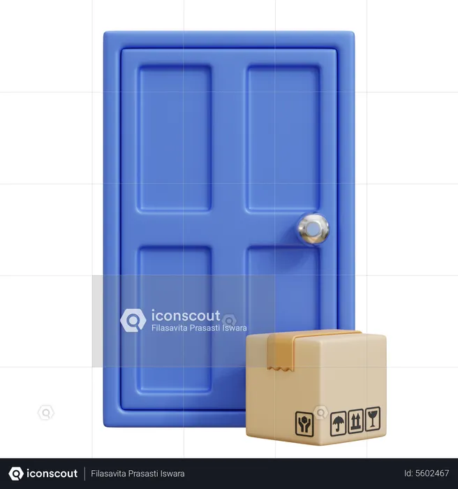 Entrega na porta  3D Icon