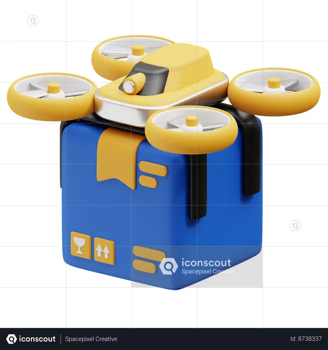 Entrega de drones  3D Icon