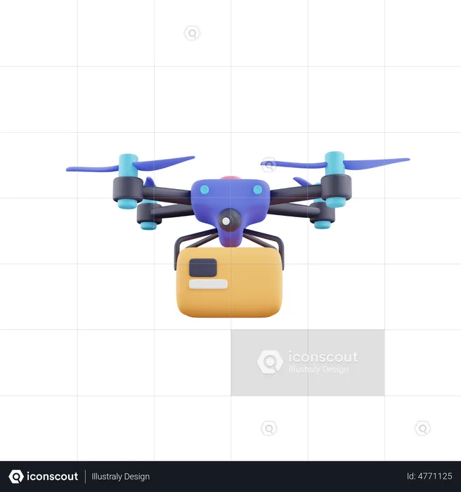 Entrega de drones  3D Icon