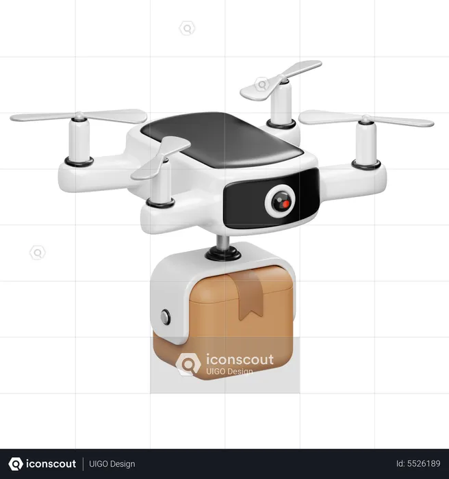 Entrega de drones  3D Icon