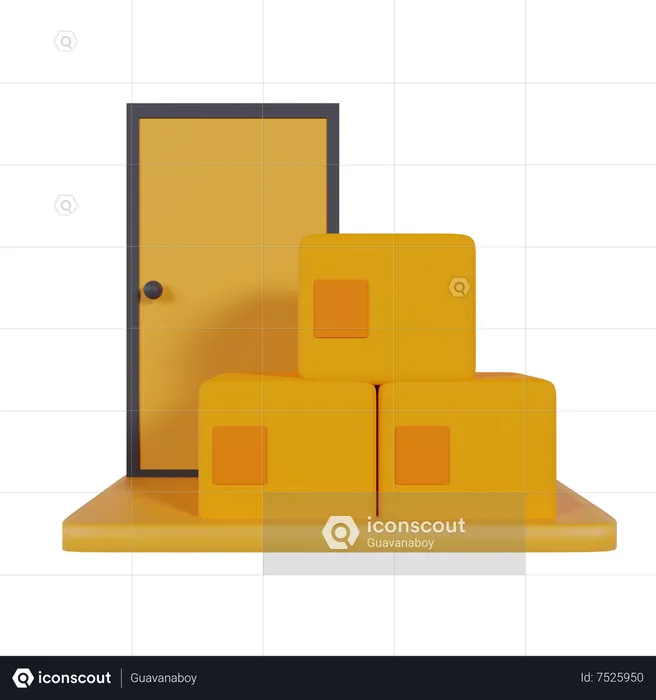 Entrega porta a porta  3D Icon