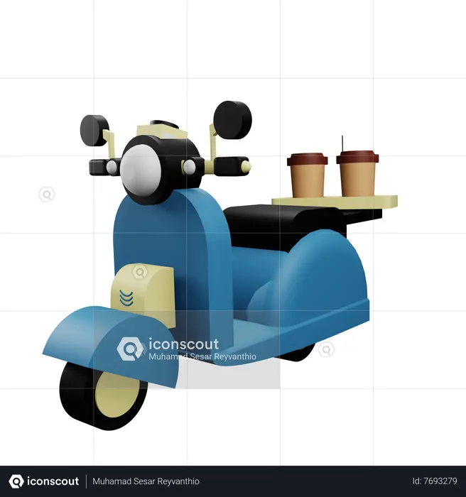 Scooter de entrega  3D Icon