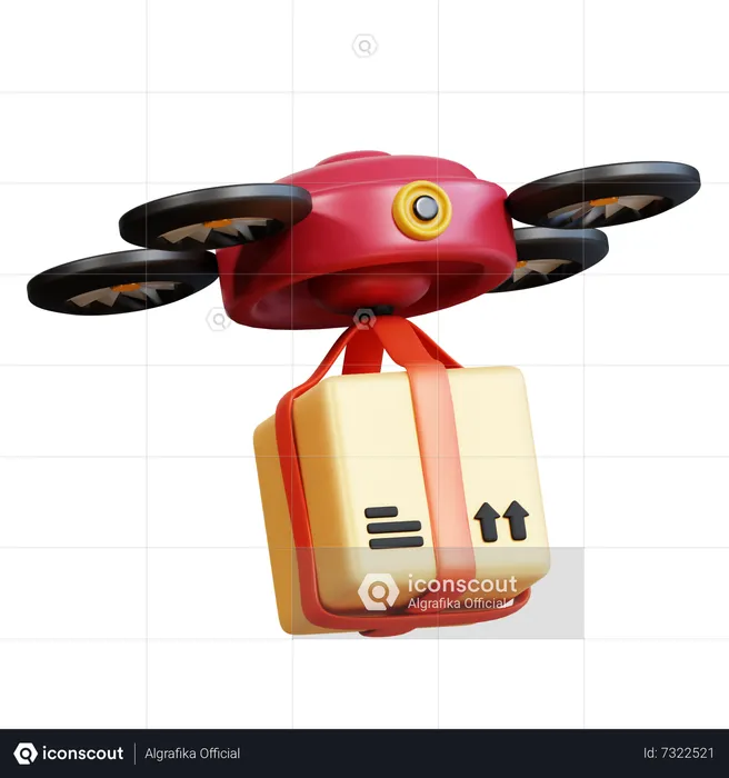 Entrega via drone  3D Icon