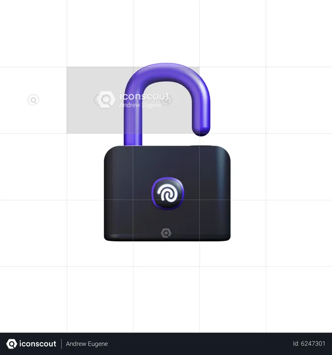 Entsperren mit Fingerabdruck  3D Icon