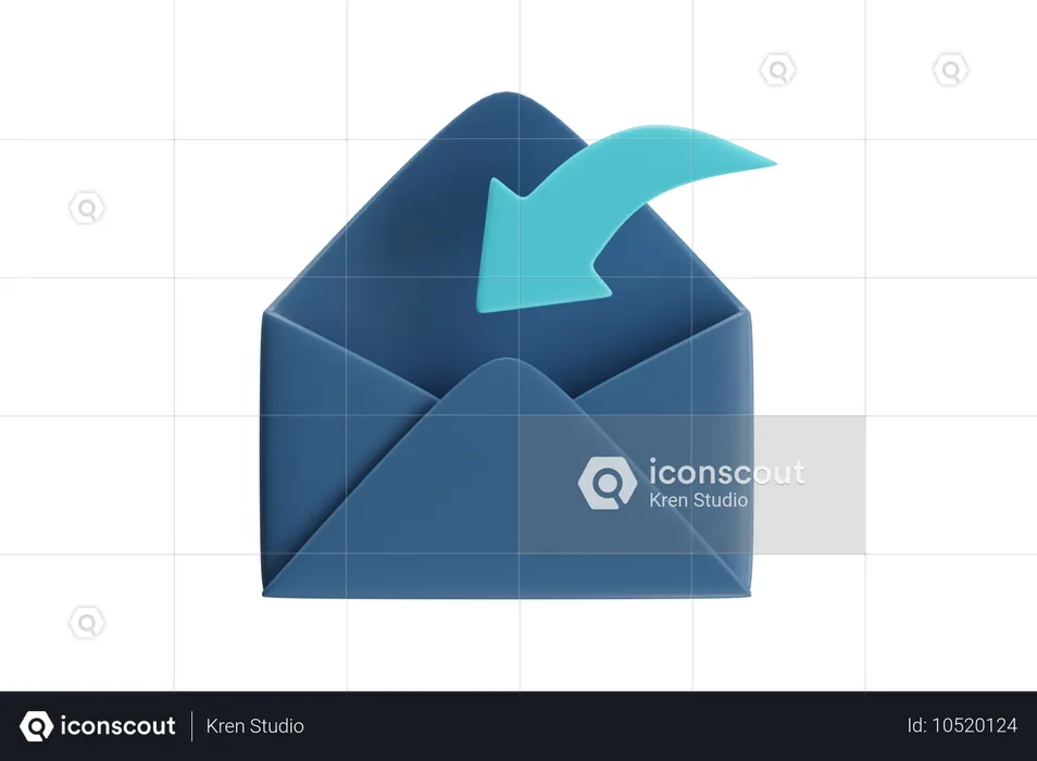 Envelope de e-mail com seta  3D Icon